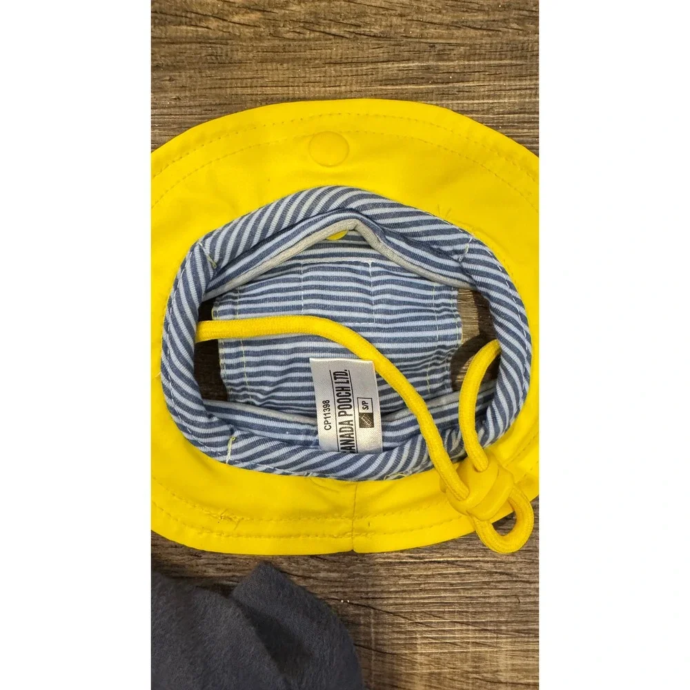 Like New Canada Pooch Torrential Tracker Yellow Dog Sun Hat Adjustable Small